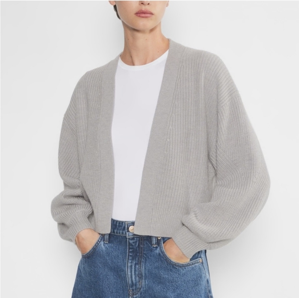 BRAND NEW ARITZIA WILFRED FREE Merino Wool GREY Cardigan Sweater $158 SZ SMALL - Picture 2 of 6